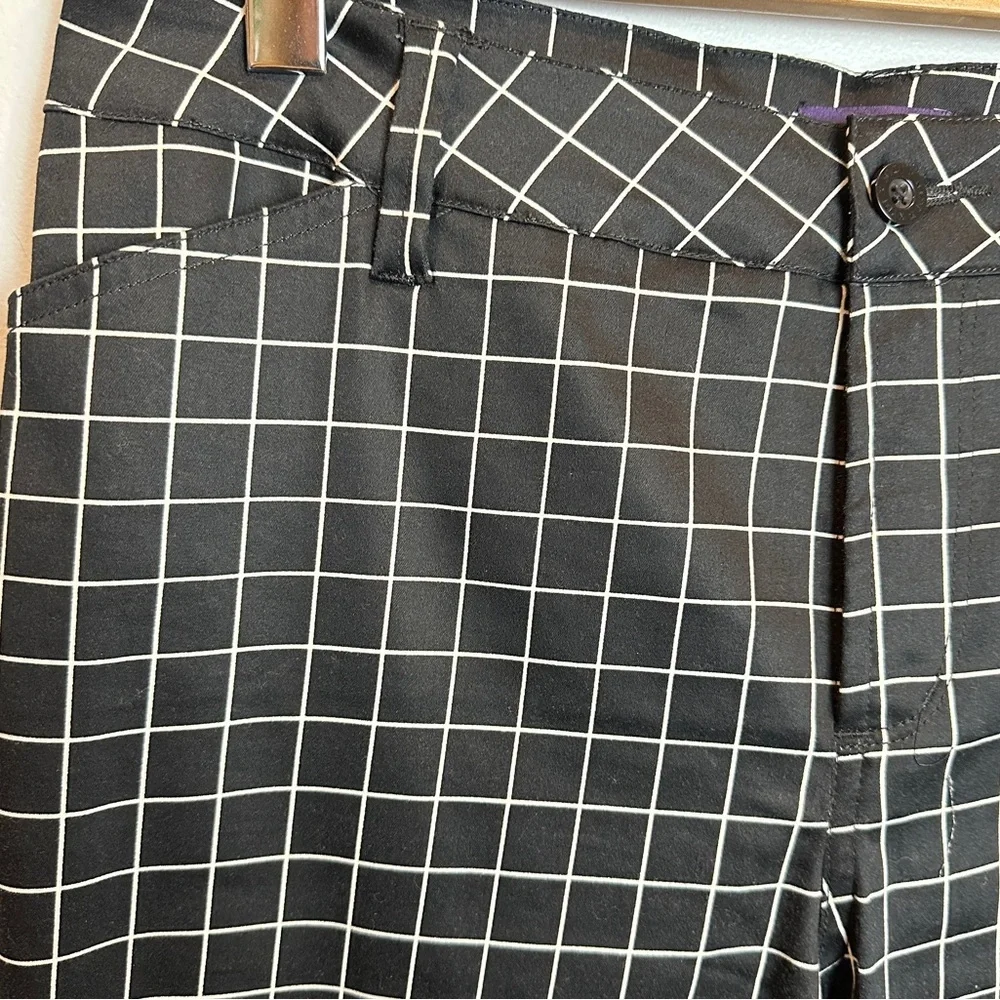 NYDJ Black and White Grid Check‎ Trousers w some stretch 10